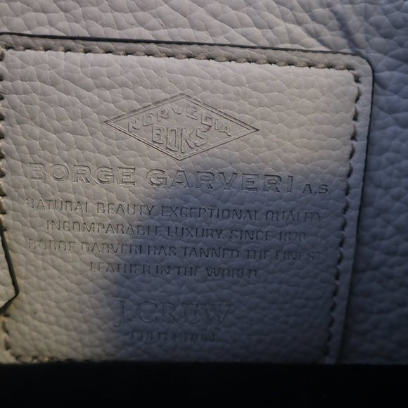 *NWD Womens J.Crew Borge Garveri White Pebbled Leather Tote Handbag - Picture 9 of 14